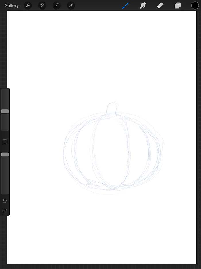Step 3 - Lighten Pumpkin Sketch