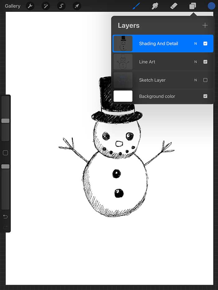 How To Draw A Snowman Procreate Layers