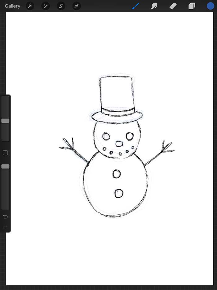 Step 5 - Refine Details of Snowman