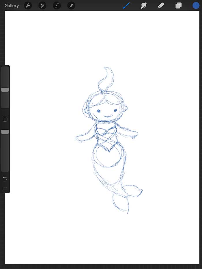 easy mermaids drawings