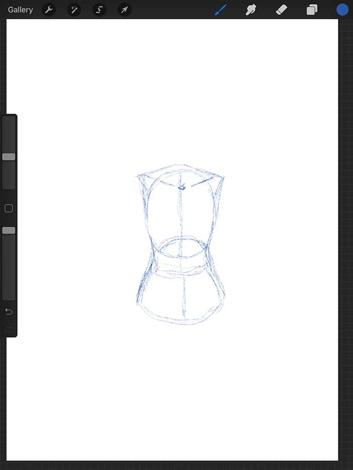 Step 2: Sketching the Clavicle and Shoulder Blades